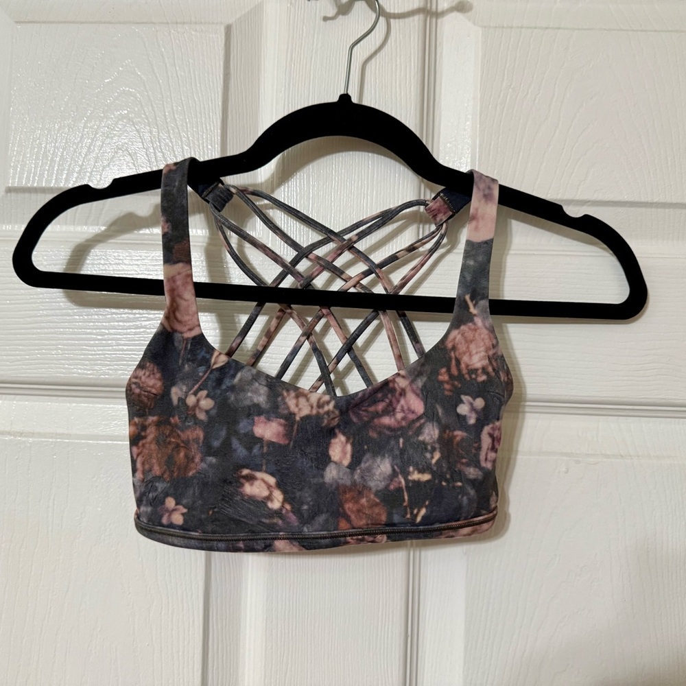 Lululemon Floral Strappy Sports Bra